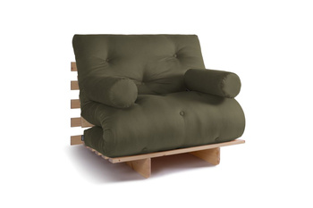 Opvouwbare bank 90x200 - Slim Comfort Classic - Pascall Futon Khaki
