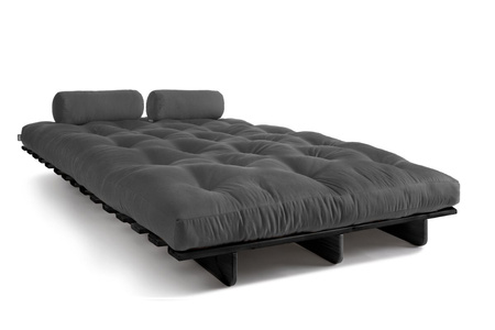 Slaapbank 140x200 - Slim Comfort Black - Pascall Futon Grijs