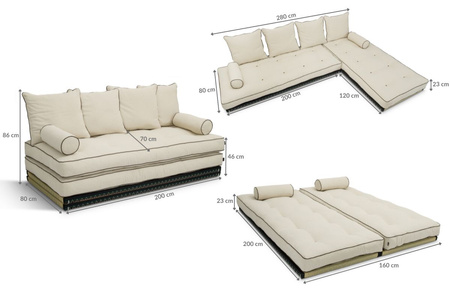 Hoekbank Tatami Medium Coco Kedro 80x200 - Pascall Futon Linnen