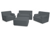 Flexio poef 85x85 - Pascall - ribfluweel Antraciet