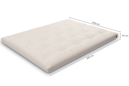 Matras 160x200 natuur met latex - Futon Pascall Slim Duo Latex Dove Ash