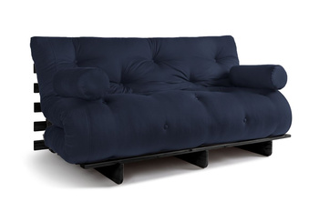 Opvouwbare bank 160x200 - Slim Comfort Black - Pascall Futon Marineblauw