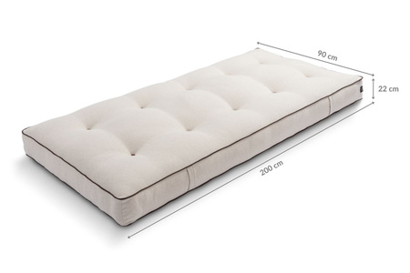 Matras 90x200 natuur met kokos en 2x latex - Futon Pascall Comfort Relax Kedro Linnen