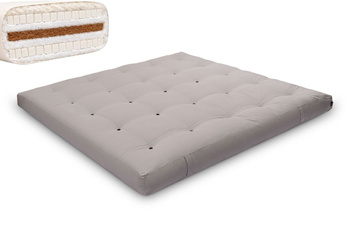 Matras 200x200 natuur met wol, kokos en 2x latex - Futon Pascall Comfort Wool Grijs