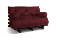 Slaapbank 140x200 - Slim Exclusive Black - Pascall Futon Maroon