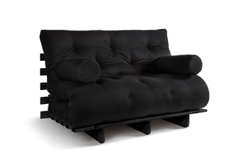 Slaapbank 120x200 - Slim Basic Black - Pascall Futon Zwart