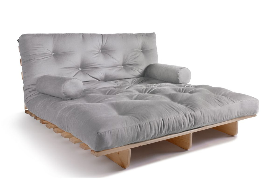 Opvouwbare bank 140x200 - Slim Comfort Classic - Pascall Futon Dove Ash
