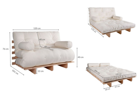 Slaapbank 120x200 - Slim Exclusive Black - Pascall Futon Marineblauw