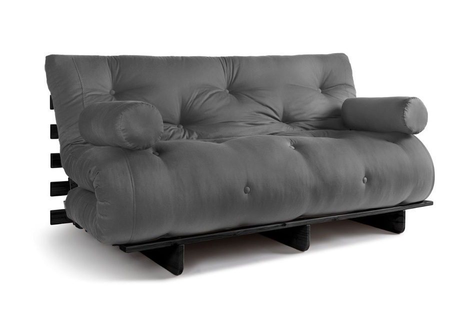 Opvouwbare bank 160x200 - Slim Exclusive Black - Pascall Futon Grijs