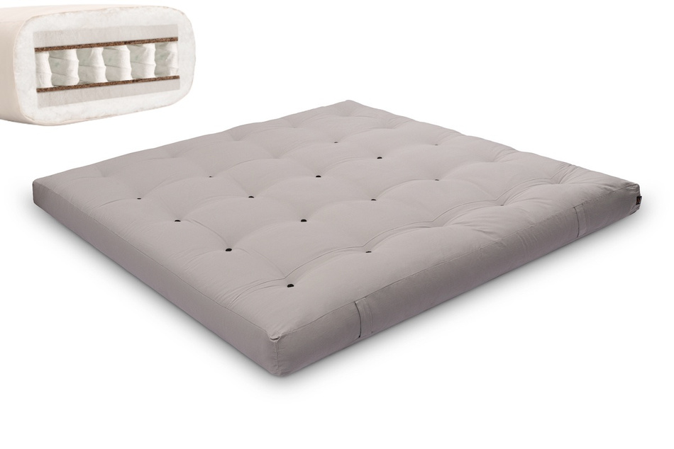 Matras 200x200 - Futon Hybrid Pocket H4 - Pascall Grijs