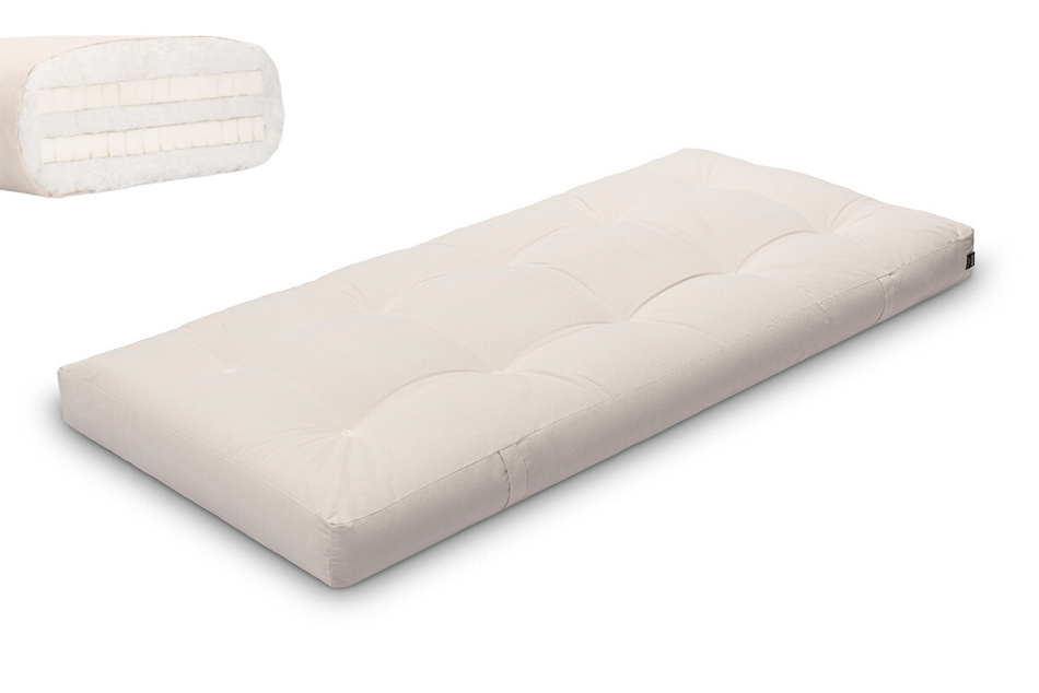 Matras 90x200 natuur met latex - Futon Pascall Medium Duo Latex Ecru