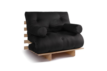 Opvouwbare bank 90x200 - Slim Basic Classic - Pascall Futon Zwart