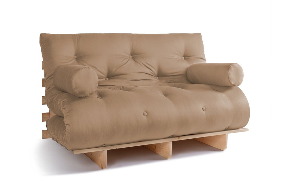 Slaapbank 140x200 - Slim Exclusive Classic - Pascall Futon Beige