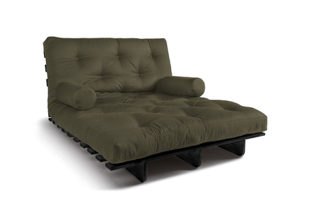 Slaapbank 120x200 - Slim Basic Black - Pascall Futon Khaki