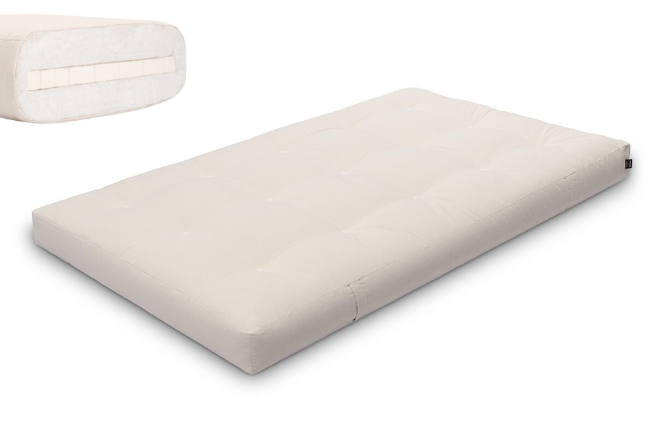Matras 120x200 natuur met latex - Futon Pascall Medium Latex Ecru