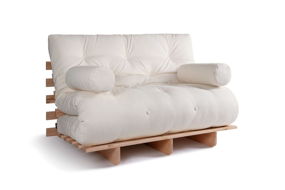 Slaapbank 120x200 - Slim Basic Classic - Pascall Futon Ecru