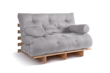 Opvouwbare bank 120x200 - Slim Exclusive Classic - Pascall Futon Dove Ash