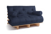 Slaapbank 140x200 - Slim Basic Classic - Pascall Futon Marineblauw