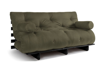 Opvouwbare bank 160x200 - Slim Comfort Black - Pascall Futon Khaki
