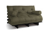 Slaapbank 140x200 - Slim Exclusive Black - Pascall Futon Khaki