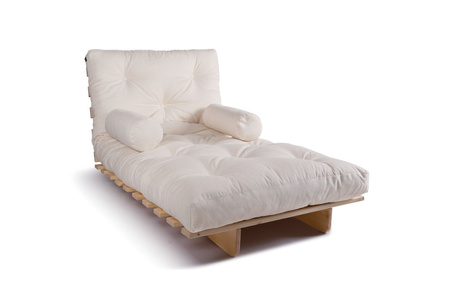 Opvouwbare bank 90x200 - Slim Basic Classic - Pascall Futon Ecru