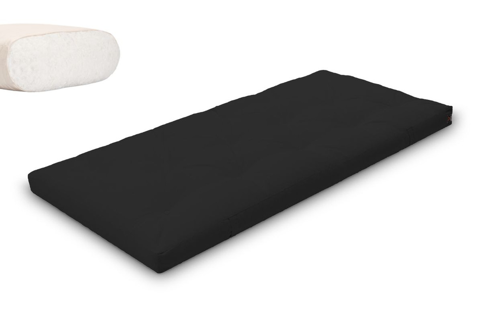 Matras 90x200 naturel - Futon Pascall Slim Natural Zwart
