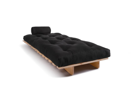 Opvouwbare bank 90x200 - Slim Basic Classic - Pascall Futon Zwart