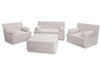 Flexio poef 85x85 - Pascall - ribfluweel Lichtgrijs