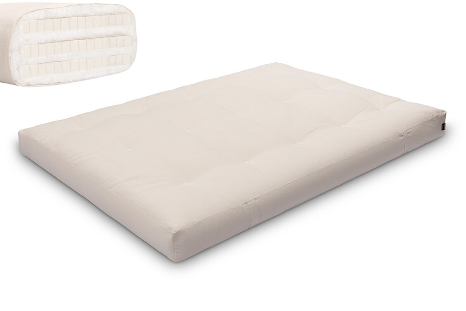 Matras 140x200 natuur met latex - Futon Pascall Comfort Trio Latex Ecru