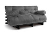 Opvouwbare bank 160x200 - Slim Comfort Black - Pascall Futon Grijs