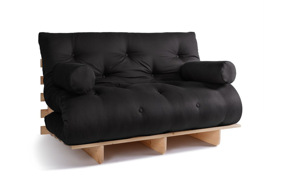 Slaapbank 140x200 - Slim Basic Classic - Pascall Futon Zwart