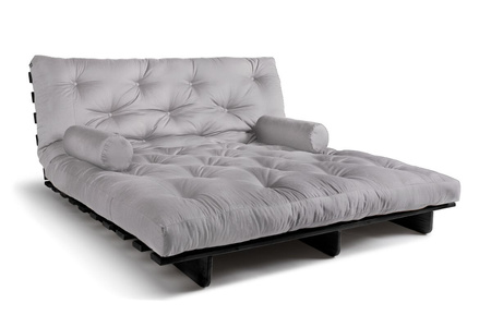 Opvouwbare bank 180x200 - Slim Exclusive Black - Pascall Futon Dove Ash