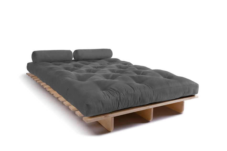 Slaapbank 120x200 - Slim Exclusive Classic - Pascall Futon Grijs