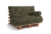 Slaapbank 120x200 - Slim Comfort Classic - Pascall Futon Khaki