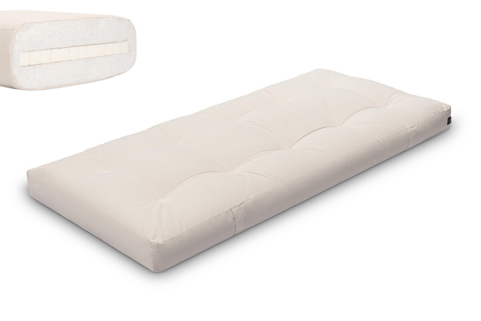 Matras 90x200 natuur met latex - Futon Pascall Medium Latex Ecru