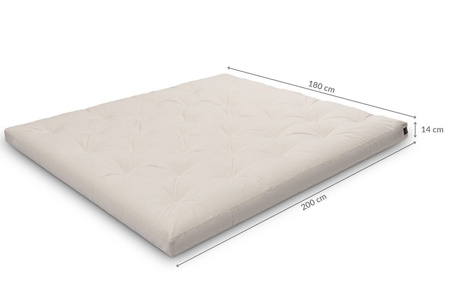 Matras 180x200 natuur - Futon Pascall Slim Natural Dove Ash