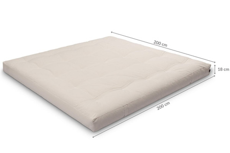 Matras 200x200 natuur met kokos - Futon Pascall Medium Coco Ecru