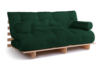 Opvouwbare bank 180x200 - Slim Comfort Classic - Pascall Futon Flesgroen