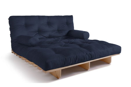 Slaapbank 140x200 - Slim Exclusive Classic - Pascall Futon Marineblauw