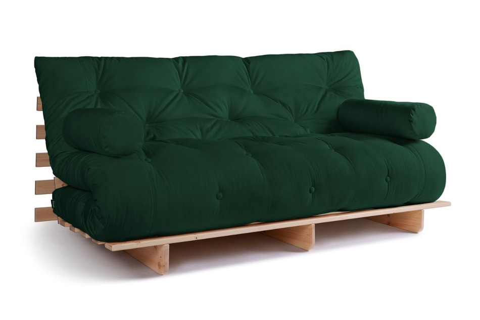 Opvouwbare bank 180x200 - Slim Comfort Classic - Pascall Futon Flesgroen