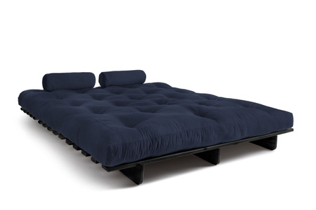 Opvouwbare bank 160x200 - Slim Comfort Black - Pascall Futon Marineblauw