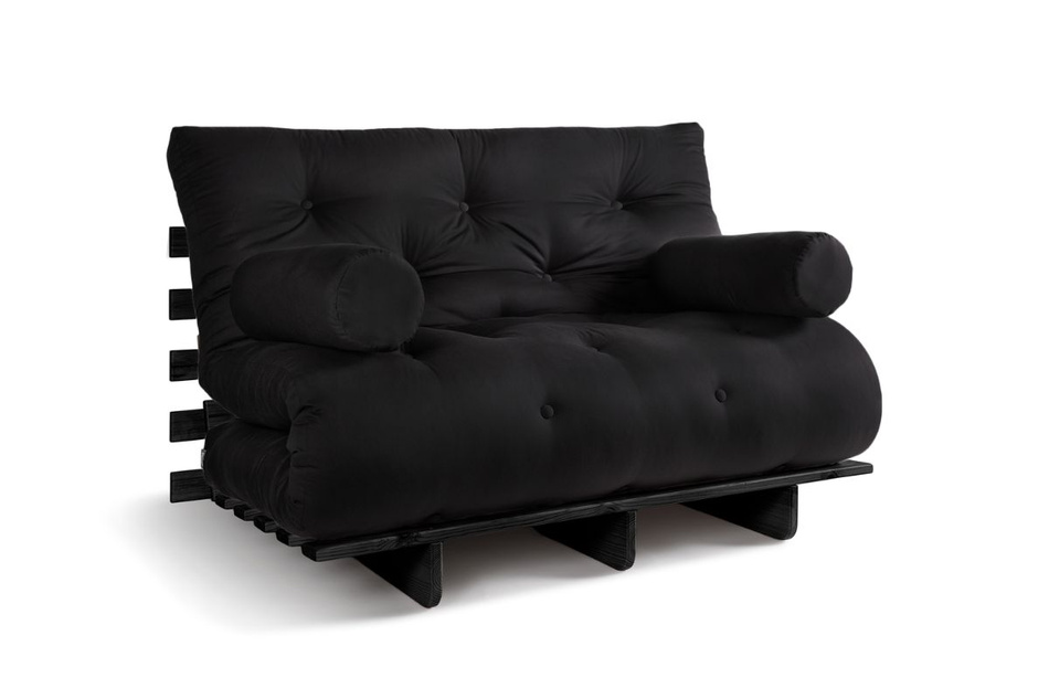 Slaapbank 120x200 - Slim Exclusive Black - Pascall Futon Zwart
