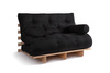 Slaapbank 120x200 - Slim Comfort Classic - Pascall Futon Zwart