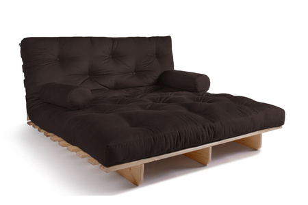 Opvouwbare bank 140x200 - Slim Exclusive Classic - Pascall Futon Bruin