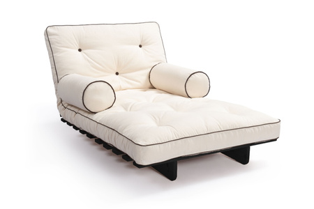 Opvouwbare bank 90x200 - Slim Exclusive Kedro Black - Pascall Futon Ecru