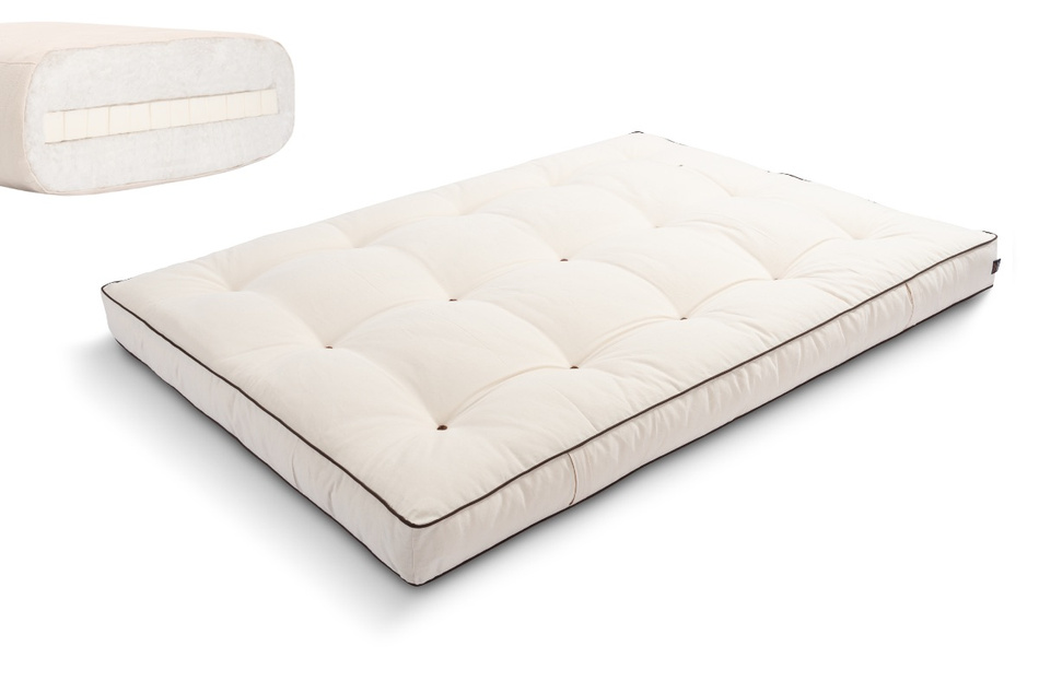 Matras 120x200 natuur met latex - Futon Pascall Medium Latex Kedro Ecru