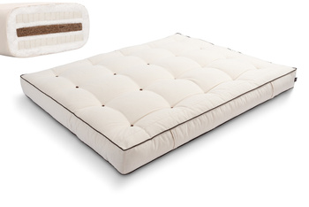 Matras 200x200 natuur met kokos en 2x latex - Futon Pascall Comfort Relax Kedro Ecru