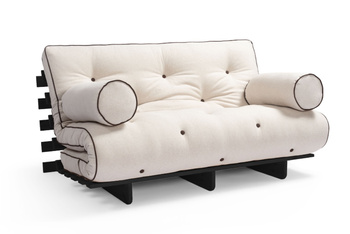 Slaapbank 120x200 - Slim Basic Kedro Black - Pascall Futon Linnen