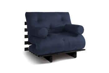 Opvouwbare bank 90x200 - Slim Comfort Black - Pascall Futon Marineblauw