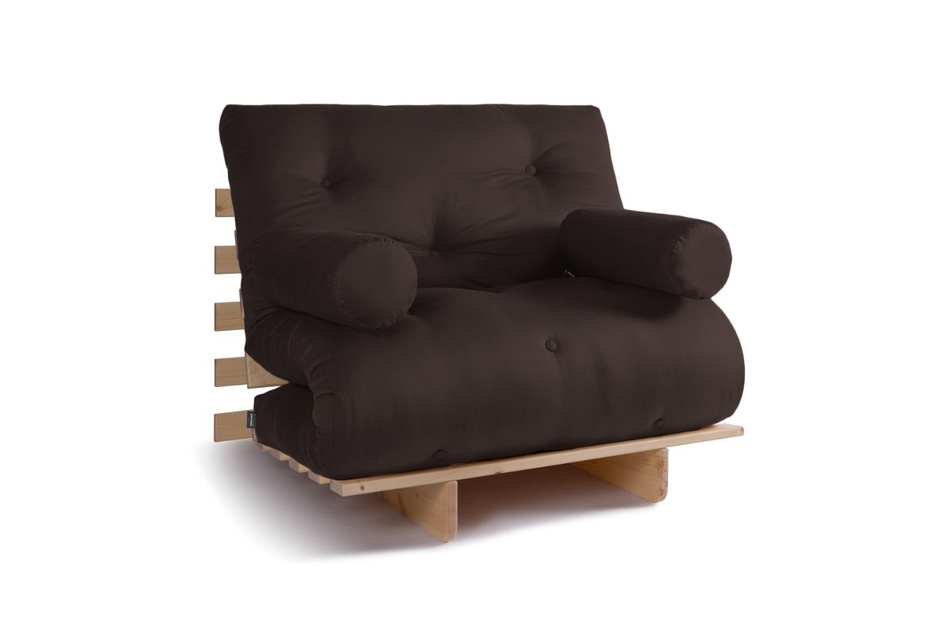 Opvouwbare bank 90x200 - Slim Basic Classic - Pascall Futon Bruin